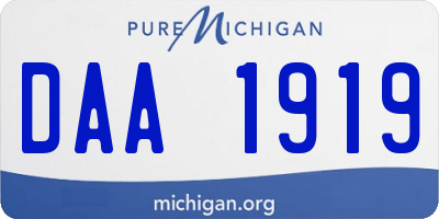 MI license plate DAA1919
