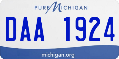 MI license plate DAA1924