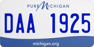 MI license plate DAA1925