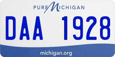 MI license plate DAA1928