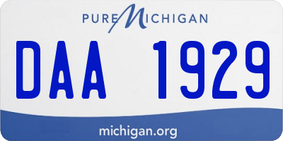 MI license plate DAA1929