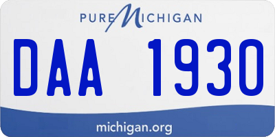 MI license plate DAA1930