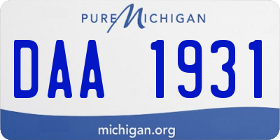 MI license plate DAA1931