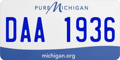 MI license plate DAA1936