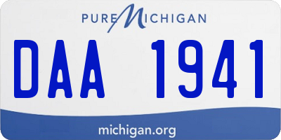 MI license plate DAA1941