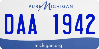 MI license plate DAA1942