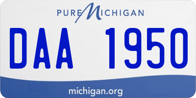 MI license plate DAA1950