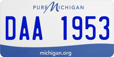 MI license plate DAA1953