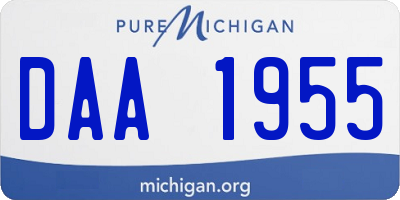 MI license plate DAA1955