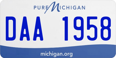 MI license plate DAA1958