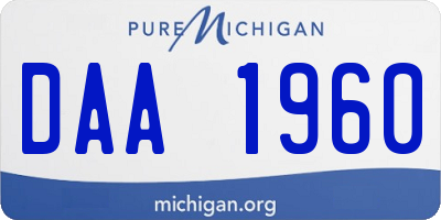 MI license plate DAA1960