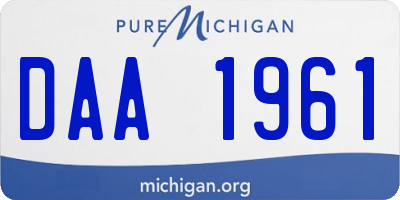 MI license plate DAA1961