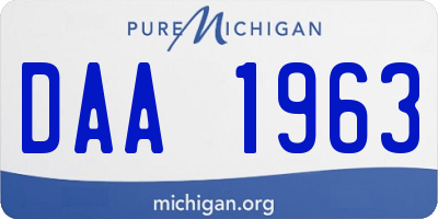 MI license plate DAA1963