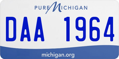 MI license plate DAA1964