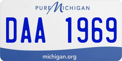 MI license plate DAA1969