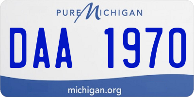 MI license plate DAA1970