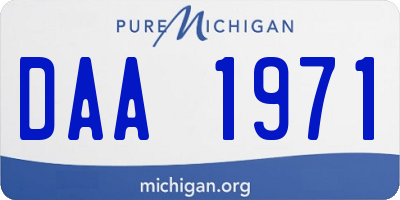 MI license plate DAA1971