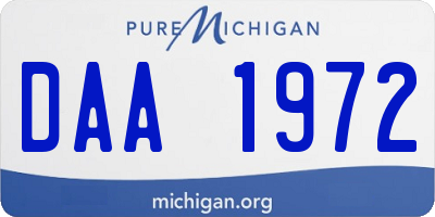 MI license plate DAA1972