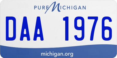 MI license plate DAA1976