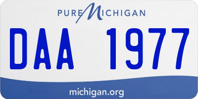 MI license plate DAA1977