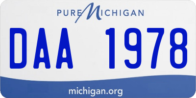 MI license plate DAA1978