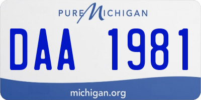 MI license plate DAA1981