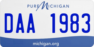 MI license plate DAA1983