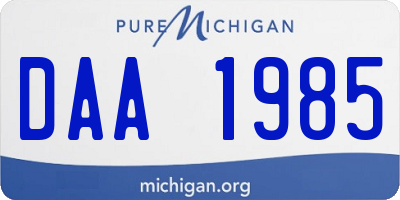 MI license plate DAA1985