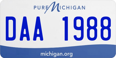 MI license plate DAA1988