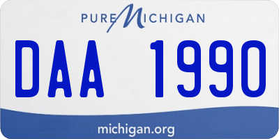 MI license plate DAA1990