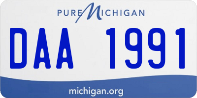 MI license plate DAA1991