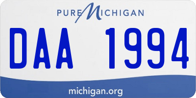 MI license plate DAA1994
