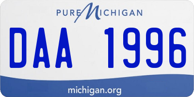 MI license plate DAA1996