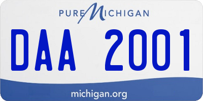 MI license plate DAA2001