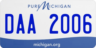 MI license plate DAA2006