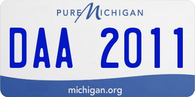 MI license plate DAA2011