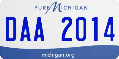 MI license plate DAA2014