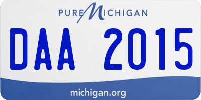 MI license plate DAA2015