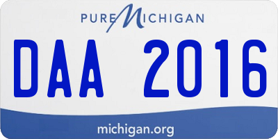 MI license plate DAA2016