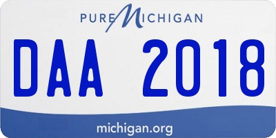 MI license plate DAA2018