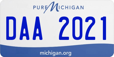 MI license plate DAA2021