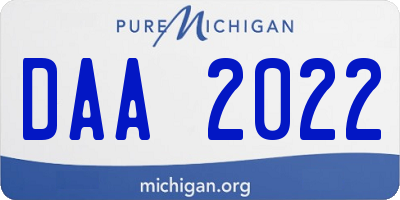 MI license plate DAA2022