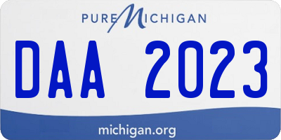 MI license plate DAA2023