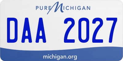 MI license plate DAA2027