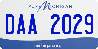 MI license plate DAA2029