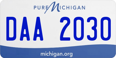 MI license plate DAA2030