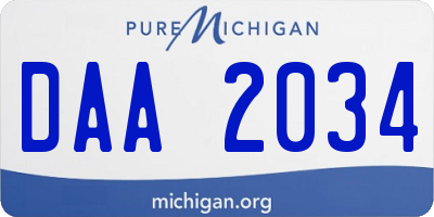 MI license plate DAA2034