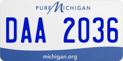 MI license plate DAA2036