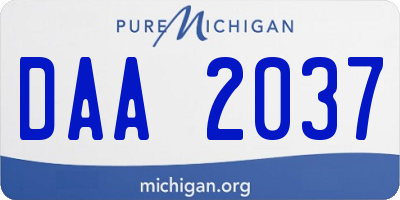 MI license plate DAA2037