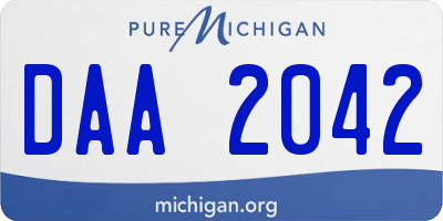 MI license plate DAA2042